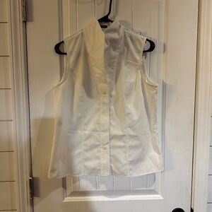 Jones New York Women's Sleeveless White  Classy Old Money Collection Platinum 8